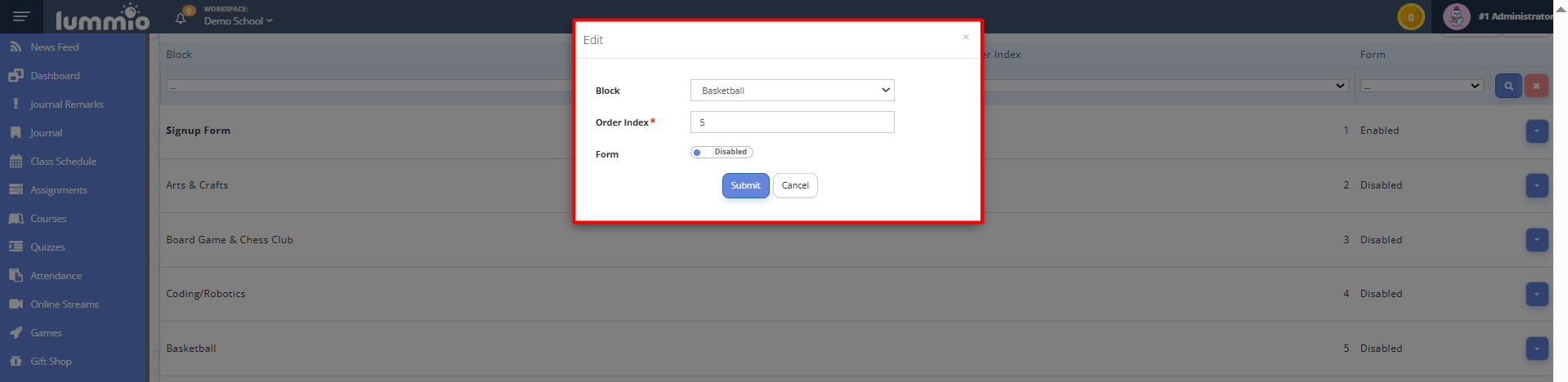Fig. 3. Assigning programs' blocks sequence