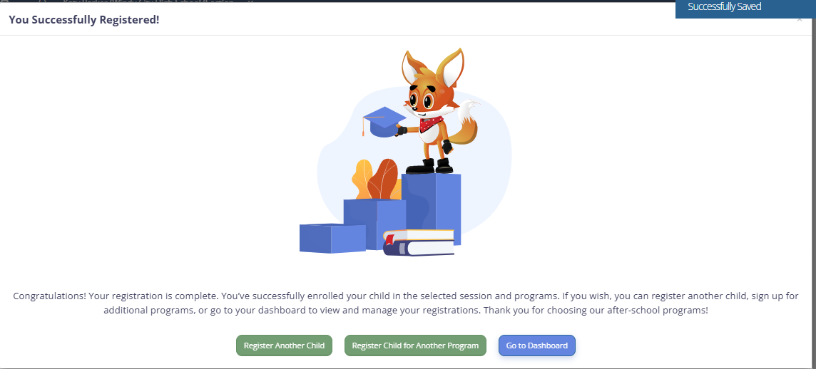 Fig. 16. Parent Sign Up Final Step